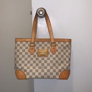 Neutral Louis Vuitton Damier Azur Tote